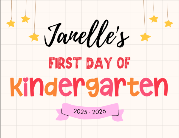 Star First Day of School Sign – Printable Keepsake