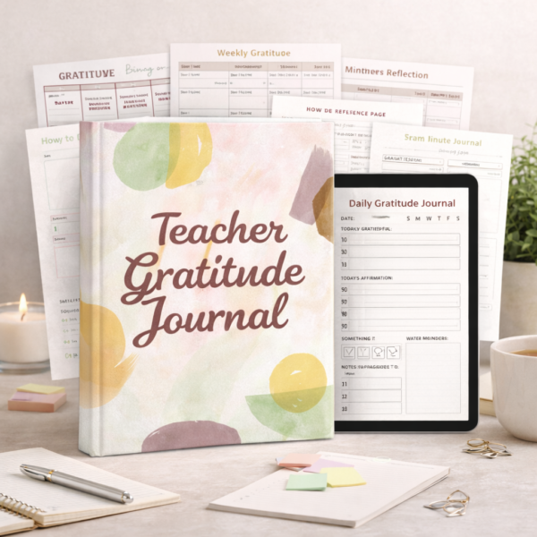 Teacher Gratitude Journal- Daily Mindset & Well-Being Planner for Educators